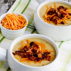 Cheesy Cauliflower Soup (with Bacon And Green Chiles)