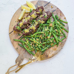 Steak Kabobs With Dijon Green Beans