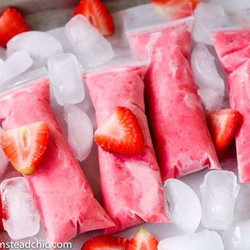 Paleo Strawberry Coconut Popsicles