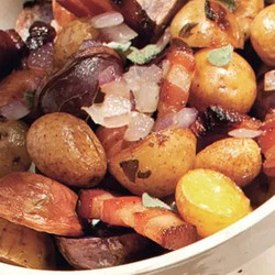 Roasted Potatoes With Bacon, Onions, And Sage