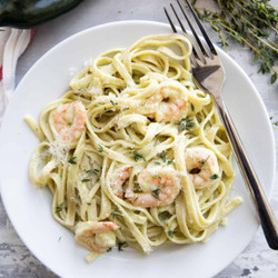 Shrimp Pasta With Poblano Cream Sauce