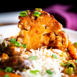Spicy Miso Peanut Butter Whole Roasted Cauliflower