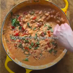 High protein creamy tomato basil Butter beans