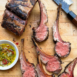 Reverse-seared Rack Of Lamb With Minty Salsa Verde