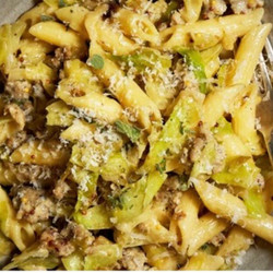 Pasta With Sausage, Braised Cabbage &amp; Parmesan