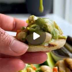 Marinated Green Olive Bean Salad With Chive Basil Dressing