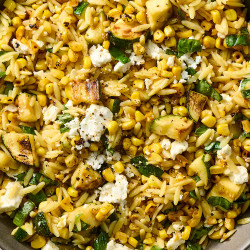 Charred Corn And Zucchini Orzo Salad