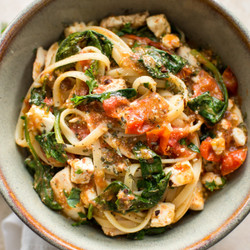 Chicken Feta Spinach Pasta