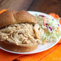 Crock-pot North Carolina BBQ Pulled Chicken Sandwiches