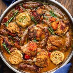 Rosemary Chicken With Sausage And Tomatoes