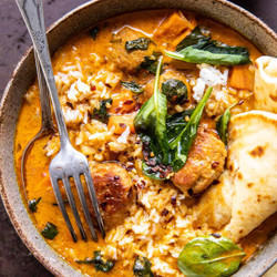 Coconut Curry Chicken Meatballs Soup With Rice