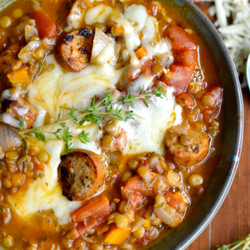 Lentil Stew With Roasted Garlic Chicken Sausage