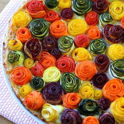 Zucchini And Carrots Roses Tart