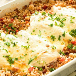 Cheesy Italian Chicken And Rice Casserole