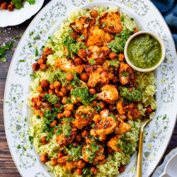 Roasted Cauliflower With Chimichurri Rice