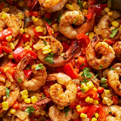 Cajun Shrimp With Bell Peppers &amp; Corn