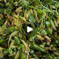 Spring Orzo Salad With Caramelized Shallot Vinaigrette