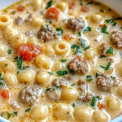Creamy Parmesan Italian Sausage Ditalini Soup