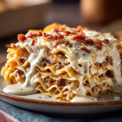 Parmesan Garlic Bacon Cheeseburger Lasagna