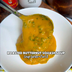 Roasted Butternut Squash Soup With Maple-chili Chickpeas