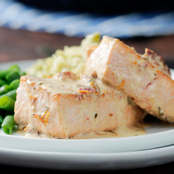 Salmon In Creamy Sun-dried Tomato Sauce