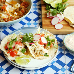Healthy Fish Tacos With Chipotle Cream