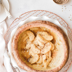 High Altitude Dutch Baby Pancake With Cinnamon Apples