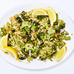 Crispy Roasted Broccoli With Tahini Sauce
