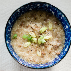 Instant Pot Ground Beef Cháo Vietnamese Rice Porridge (congee)