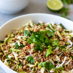 Authentic Vegan Thai Larb Salad With Tofu &amp; Mushrooms