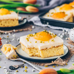 Easter Cake With Custard And Apricots (german Fried Egg Cake)