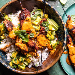 Bbq Salmon Curry With Mango Avocado Salsa