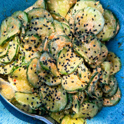 Cucumber, sour cream, chili crisp Salad