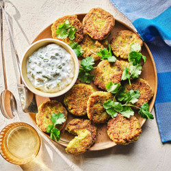 Red Lentil Fritters With Ginger-yogurt Sauce