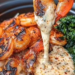 Creamy Garlic Shrimp Rice Bowl