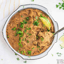 Low Carb Refried Black Soy Beans