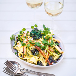 Pappardelle With Artichoke &amp; Almond Sauce