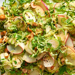 Shaved Brussels Sprouts Salad With Apples, Hazelnuts &amp; Brown Butter Dressing