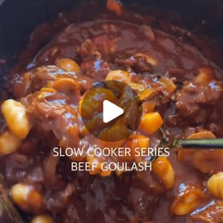 Slow Cooker Beef Goulash With Mushrooms &amp; Gnocchi