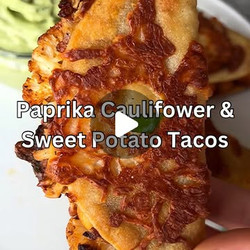 Paprika Cauliflower &amp; Sweet Potato Tacos With Zesty Chickpeas &amp; Avocado-crema