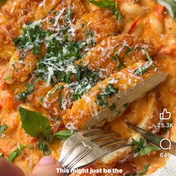 Panko chicken with Tomatoes, Basil, and Cannellini Beans