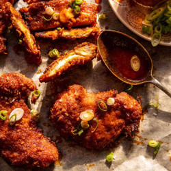Baked Crunchy Honey Buffalo Chicken