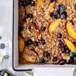 Peach And Blueberry Baked Oatmeal