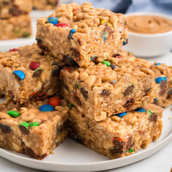 No Bake Peanut Butter Cereal Bars