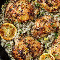 One Pan Greek Lemon Chicken And Rice