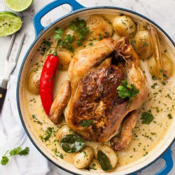 Pot Roasted Coconut Chicken