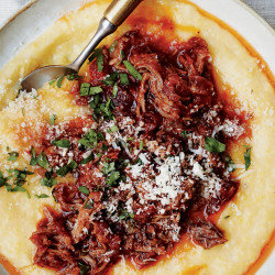 Pork Ragù Over Creamy Polenta
