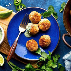 Thai Turkey Meatballs With Spicy Cilantro Dip