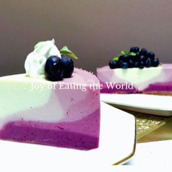 Easy! No-bake Blueberry Gradient Cheesecake