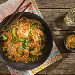 Prawn, Cucumber And Coriander Cold Noodles